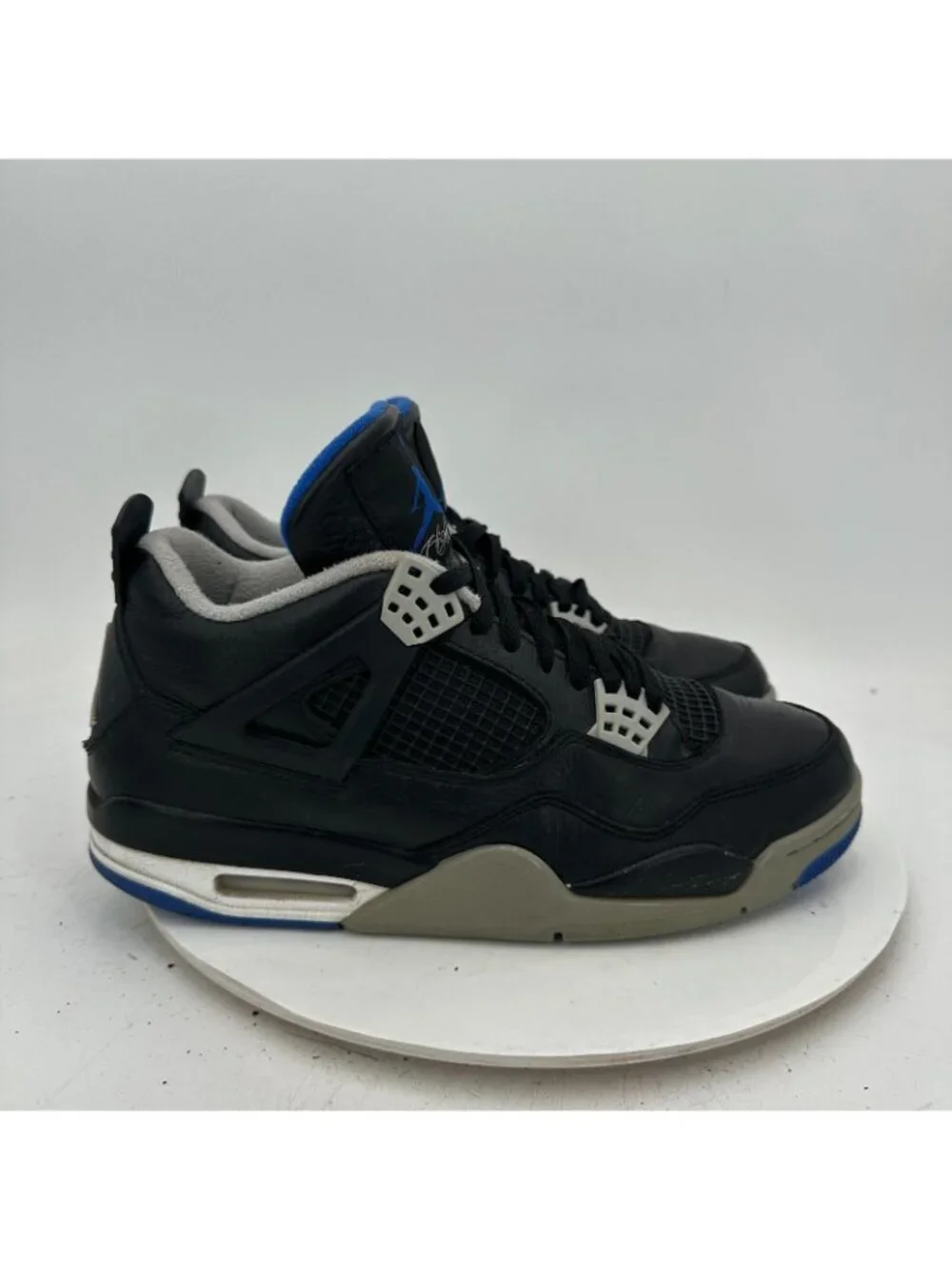 Nike Air Jordan 4 Men Sz 10.5 308497-006 Motorsports Alternate Black Silver Shoe